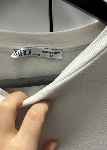 Beyaz Uzun Kollu Basic Kadın Crop - Görsel 2