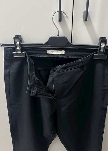 Siyah Midi Kumaş Kadın Pantolon - Görsel 3