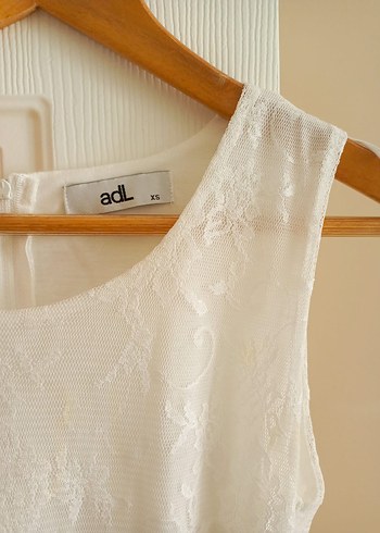adl dantelli beyaz elbise - Görsel 7