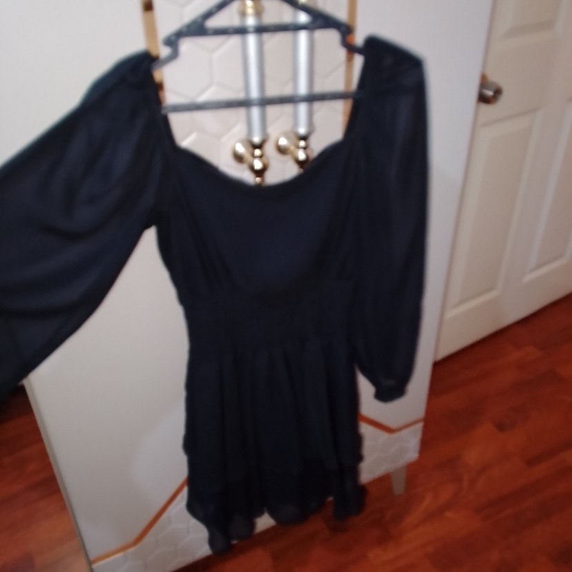 Uzun, Salaş Kesim, Siyah Gotik Kadın Elbise - Görsel 3