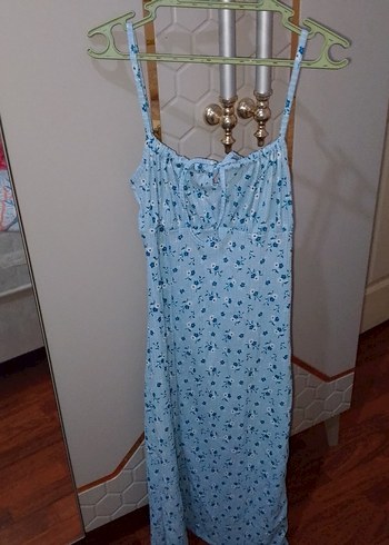 Mavi Midi Bohem Elbise - Görsel 3