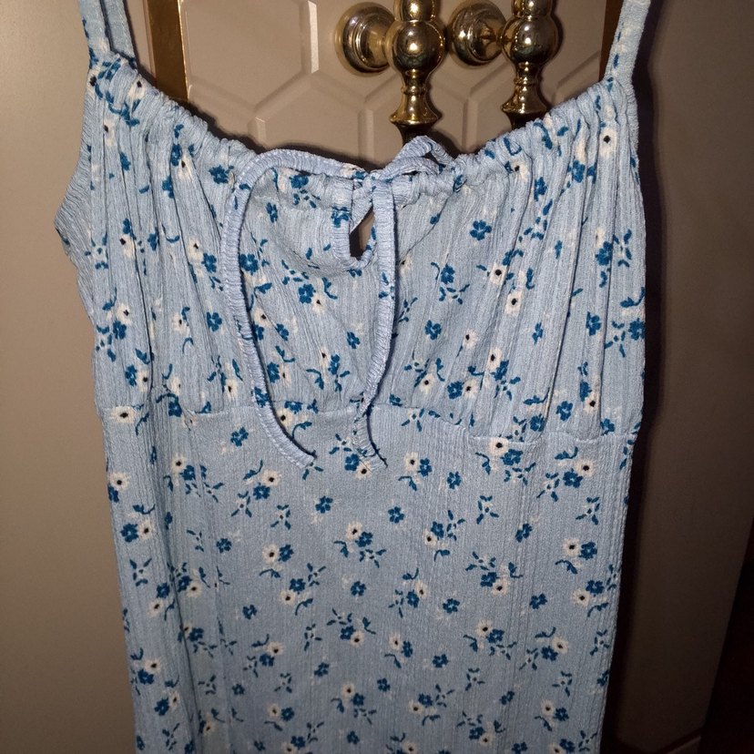 Mavi Midi Bohem Elbise - Görsel 2