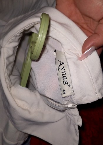 Dantel Detaylı Beyaz Keten Kadın Gömlek - Görsel 4