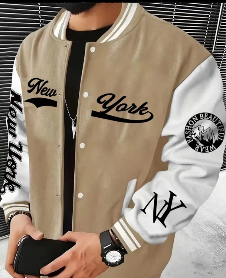 Düğmeli Beyaz Gri Erkek  Ceket - Görsel 2