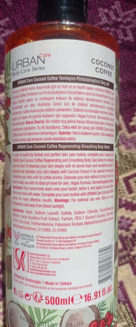 Hindistan Cevizi ve Kahve Duş Jeli 500ml - Görsel 2