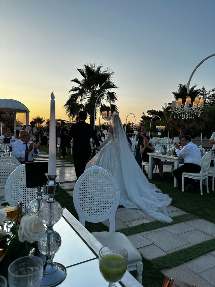 Beyaz  Prenses Gelinlik ns sposa özel dikim bol işlemeli - Görsel 3