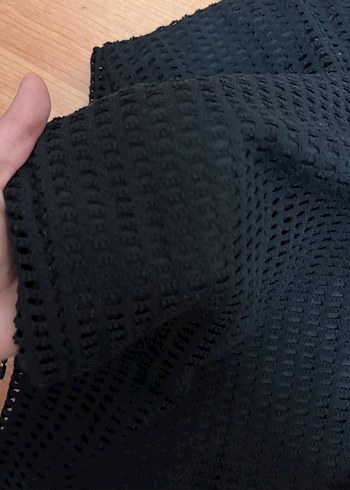 Siyah File Detaylı Midi Boy Etek - Görsel 2