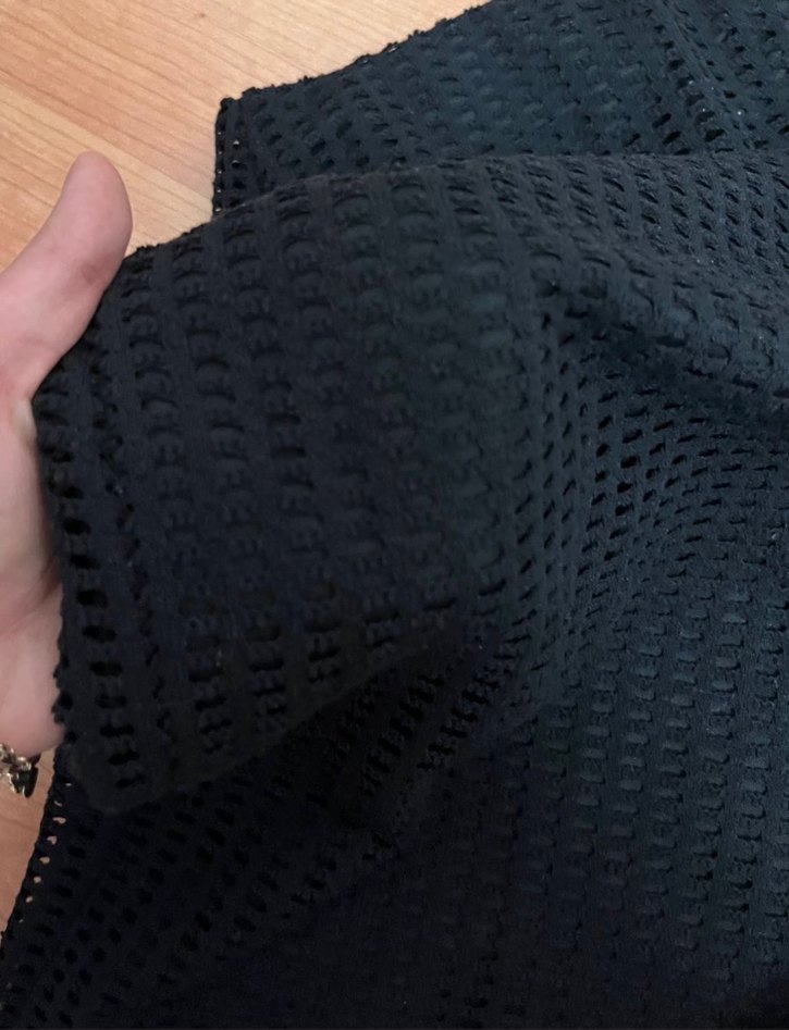 Siyah File Detaylı Midi Boy Etek - Görsel 2