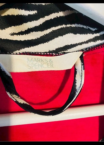 Zebra Desenli Uzun Kollu Pembe Kadın Sabahlık - Görsel 7