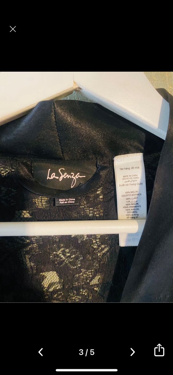 Siyah Dantel Bohem Midi Kadın Sabahlık - Görsel 4