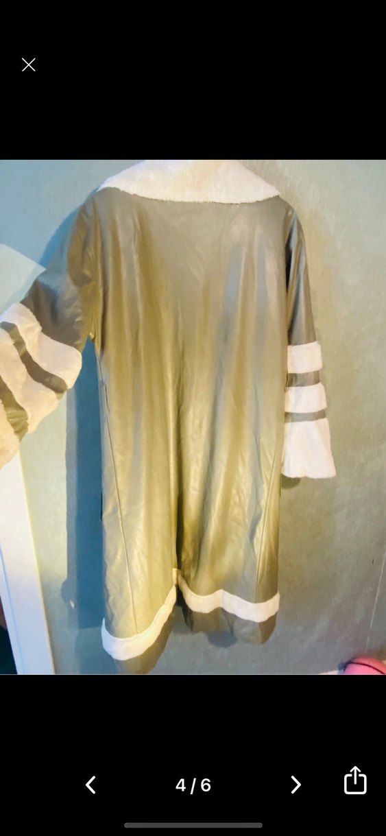 Gri Uzun Kadın Kaban Kürklü Detaylı - Görsel 5