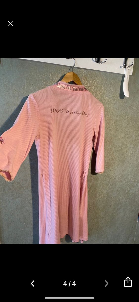 Pembe Uzun Kollu İnce Kesim Kadın Sabahlık - Görsel 3