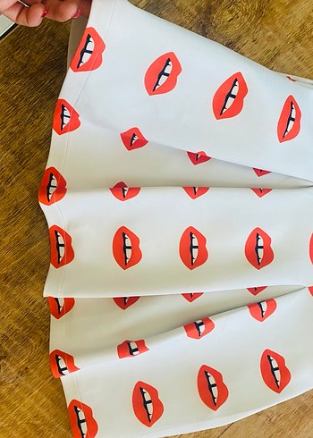 Renkli Baskılı Pilili Mini Etek - Görsel 5