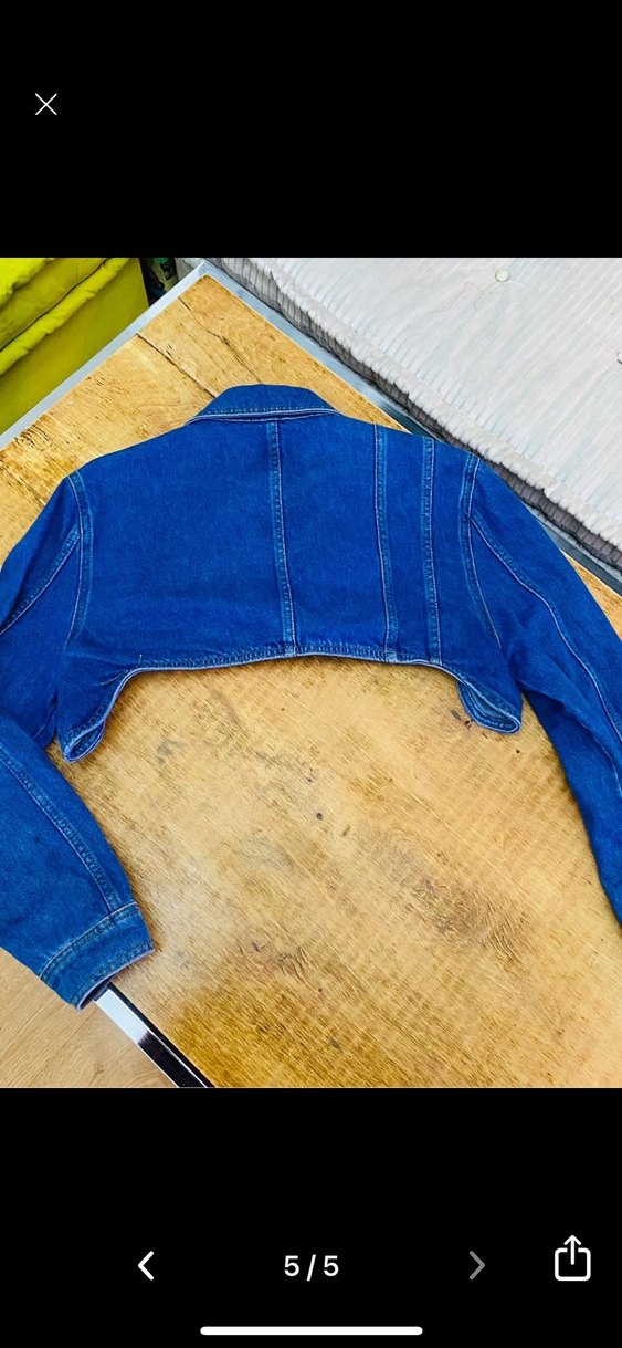 Kadın Koyu Mavi Düğmeli Denim Ceket - Görsel 5