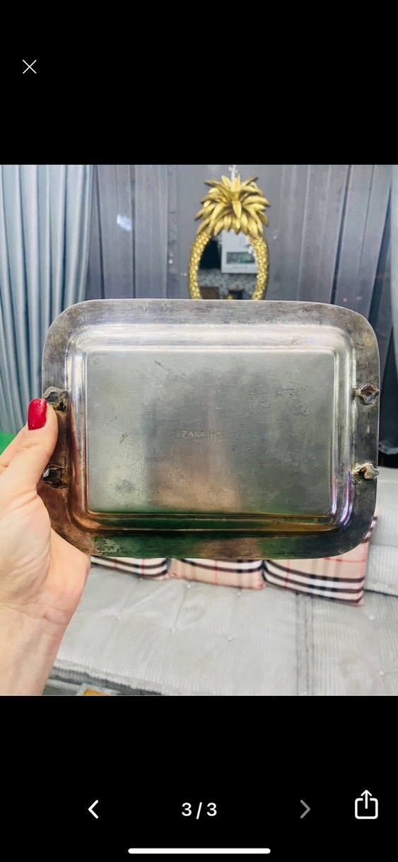 Zara home gümüş tepsi - Görsel 3