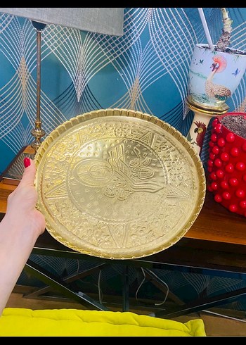 En yapımı antika bakır tepsi - Görsel 3