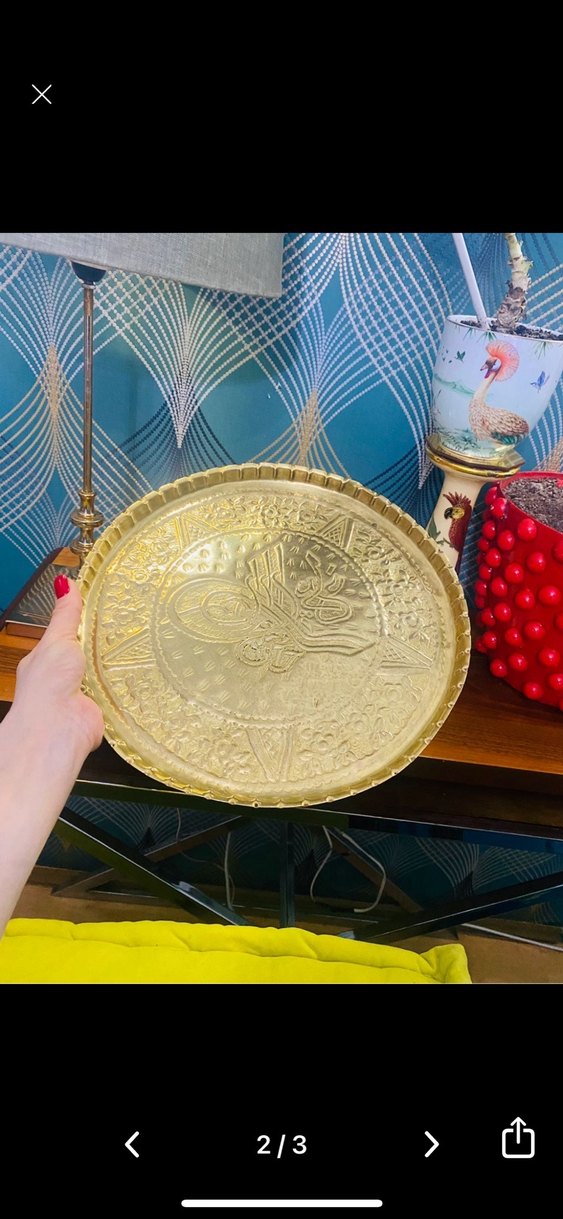 En yapımı antika bakır tepsi - Görsel 3