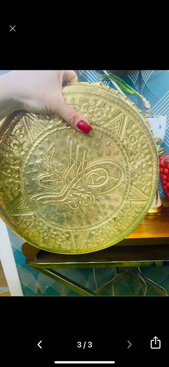 En yapımı antika bakır tepsi - Görsel 2