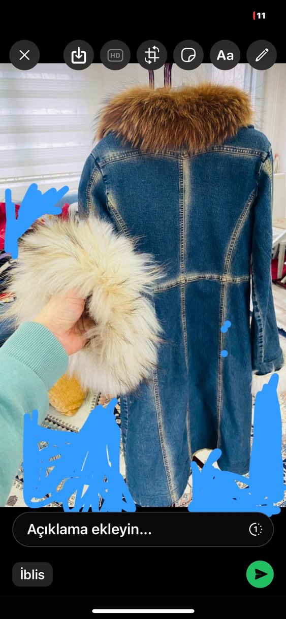 Kürklü Denim Ceket - Görsel 2