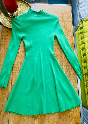 Zara Yeşil Fermuarlı Boğazlı Kadın Kazak - Görsel 2