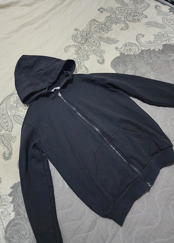 Gri Kapüşonlu Fermuarlı Erkek Çocuk Ceket - Görsel 3