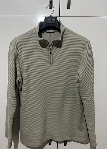 Gri Yarım Fermuarlı Erkek kazak - Görsel 2