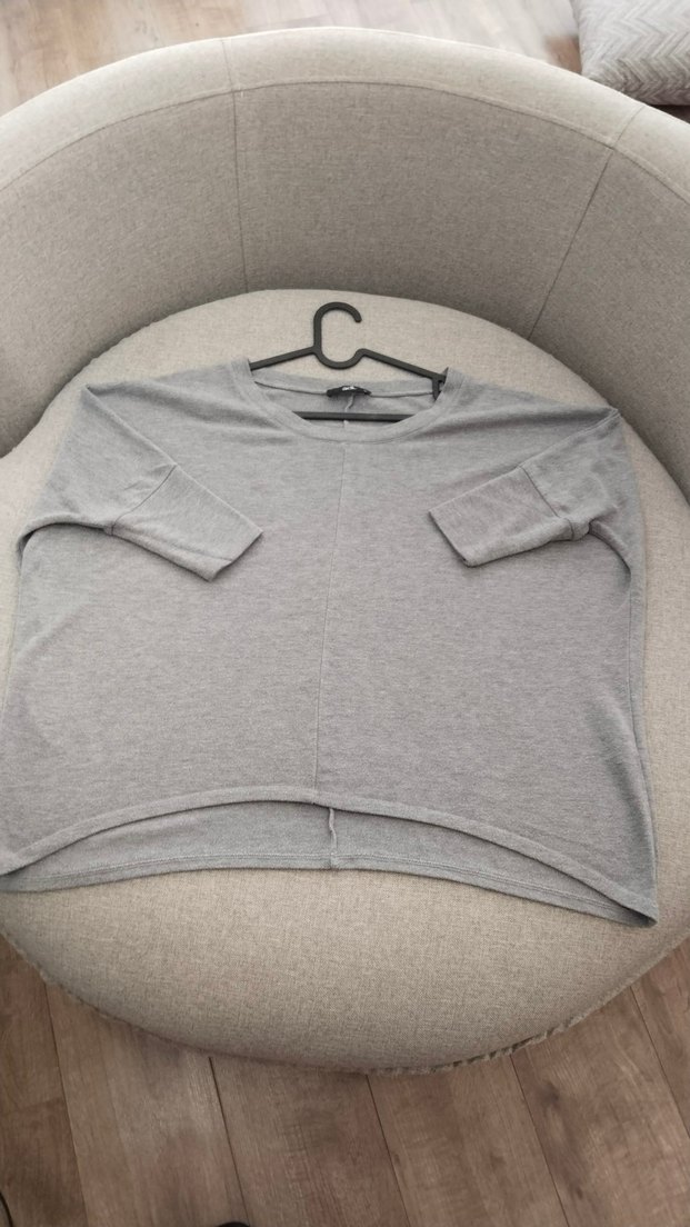 Adil ışık Gri Kadın Triko Salaş Kazak - Görsel 4