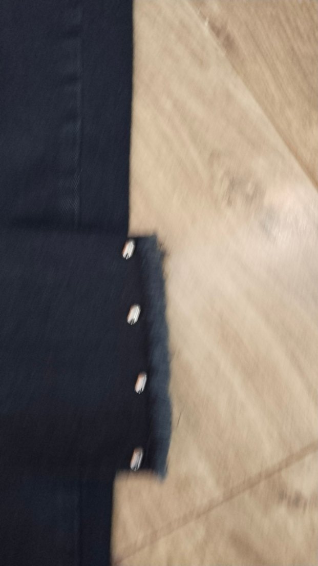 adil ışık Düğmeli Siyah Kadın Denim Pantolon - Görsel 4