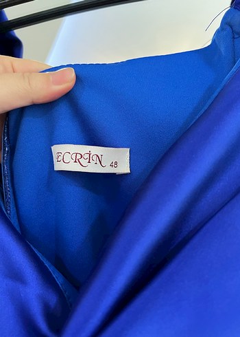 Drapeli Lacivert Uzun Abiye Elbise - Görsel 4