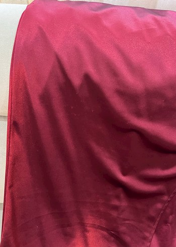 Bordo Drapeli Uzun Abiye Elbise - Görsel 6