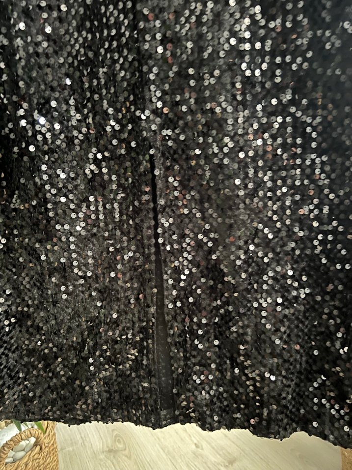 Siyah Nakışlı Midi Abiye Elbise - Görsel 4