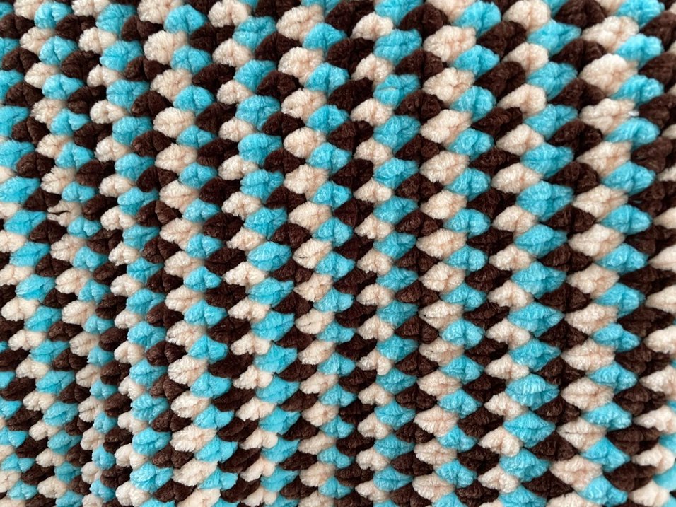 Çok Renkli Kareli Örgü Çocuk Battaniyesi - Görsel 2