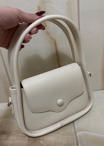 Minimalist Beyaz Deri Kadın Çanta - Görsel 2