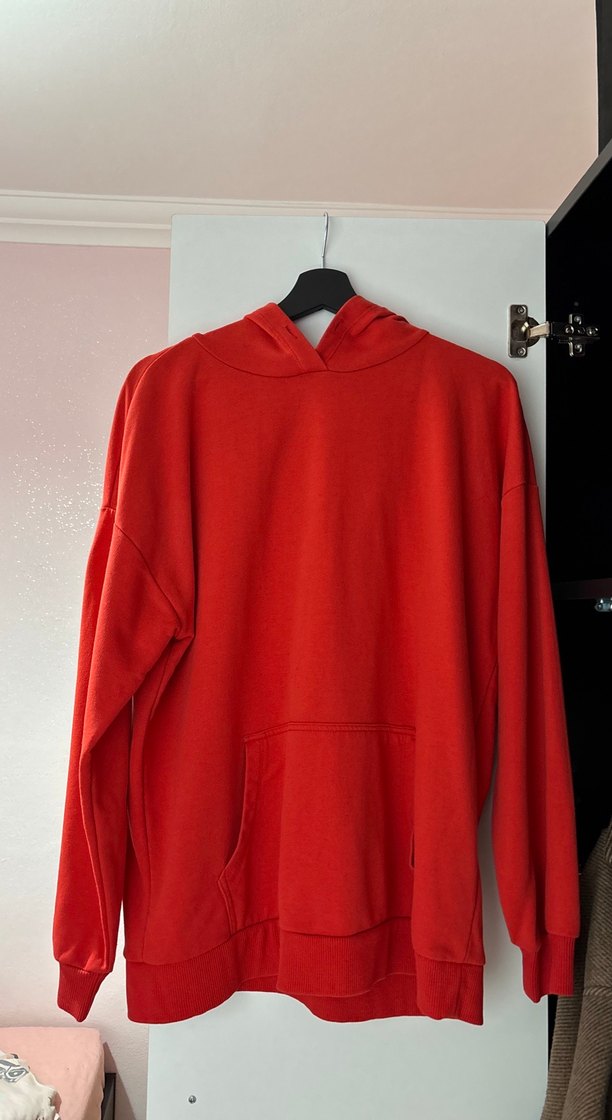 Kırmızı Kadın Kapüşonlu Sweatshirt - Görsel 2