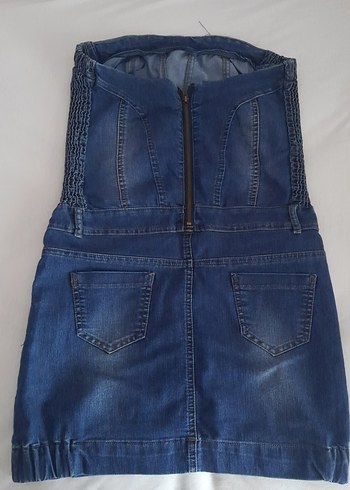 Kemer Detaylı Lacivert Midi Kadın Kot Elbise - Görsel 3