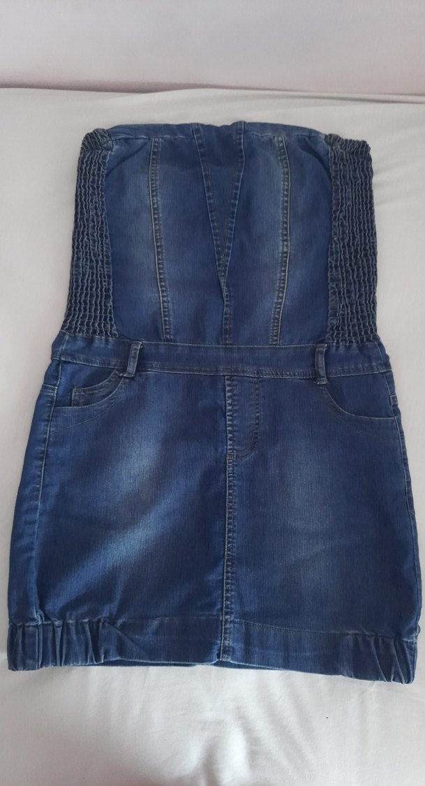 Kemer Detaylı Lacivert Midi Kadın Kot Elbise - Görsel 2