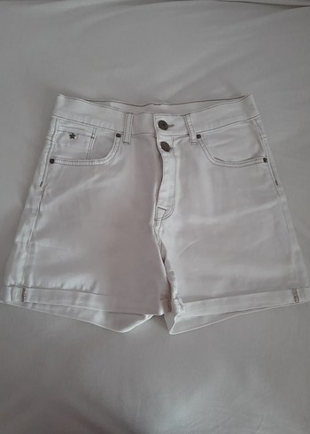 colins Kadın Beyaz Mini Denim Şort - Görsel 2