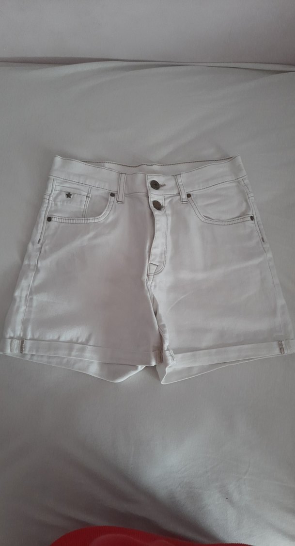 colins Kadın Beyaz Mini Denim Şort - Görsel 2