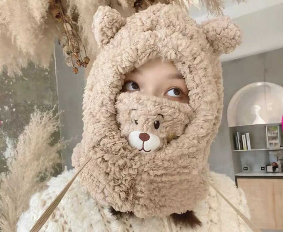 Yumuşak Peluş Ayıcık Figürlü Çocuk Şapkası  Bere - Görsel 4