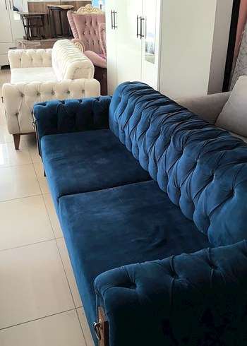 Koyu Mavi Modern Kanepe Kılıfı - Görsel 2