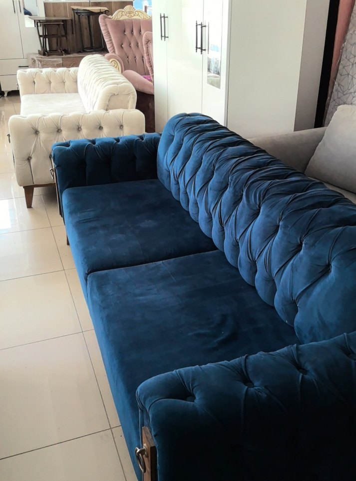 Koyu Mavi Modern Kanepe Kılıfı - Görsel 2