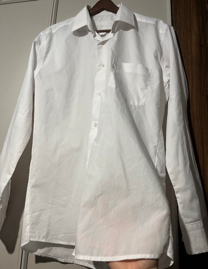Erkek Beyaz Keten Uzun Kollu Gömlek - Görsel 2