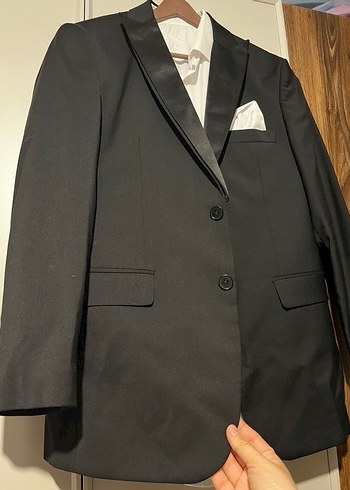 Düğmeli Siyah Erkek Kruvaze Ceket - Görsel 3