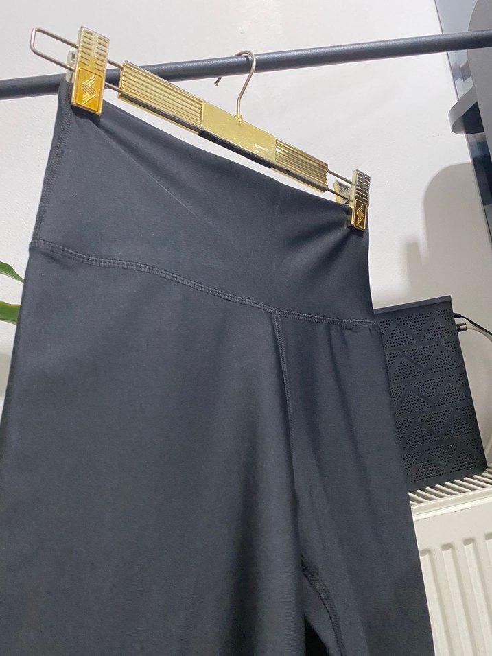 Siyah Midi Spor Tayt - Görsel 5