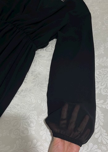 Siyah V Yaka Kadın Elbise - Görsel 2