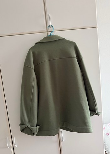 ZaraDüğmeli Haki Erkek Midi Ceket - Görsel 4