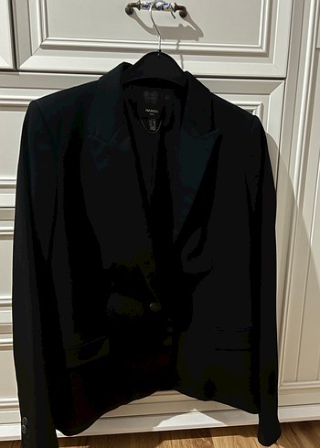 Siyah Süet Midi Kadın Blazer Ceket - Görsel 2