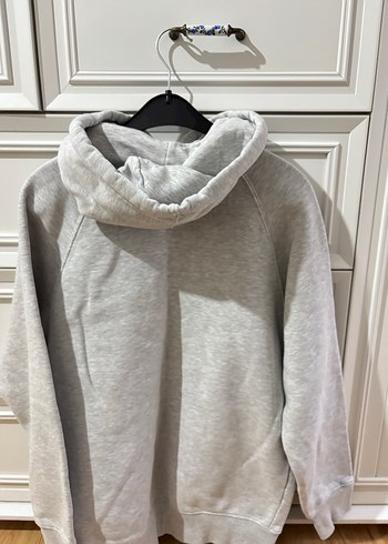 Gri Kapüşonlu Kadın Sweatshirt - Görsel 4