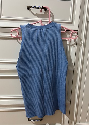 Mavi kaliteli kumaş ipekyol üst - Görsel 4