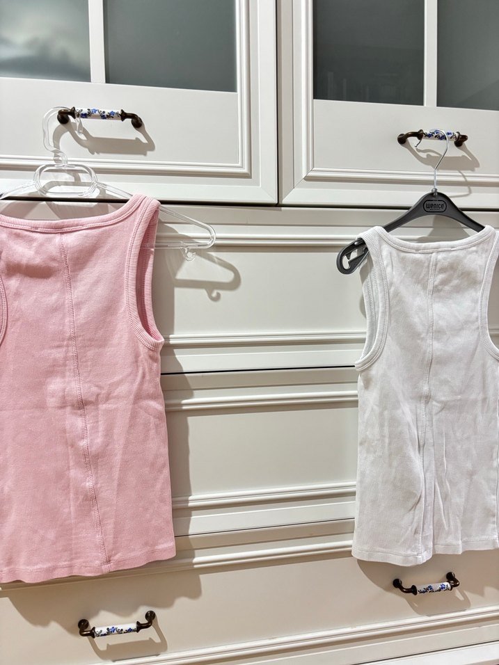 2 li Pembe ve Beyaz Kadın Atlet, Pamuklu, İnce Kesim - Görsel 5